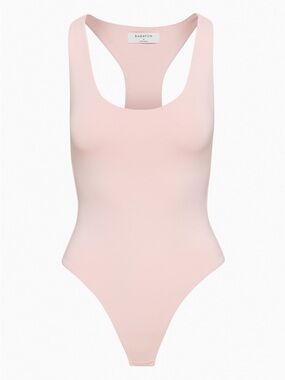 Babaton Aritzia pale pink racerback bodysuit size XL scoop neck